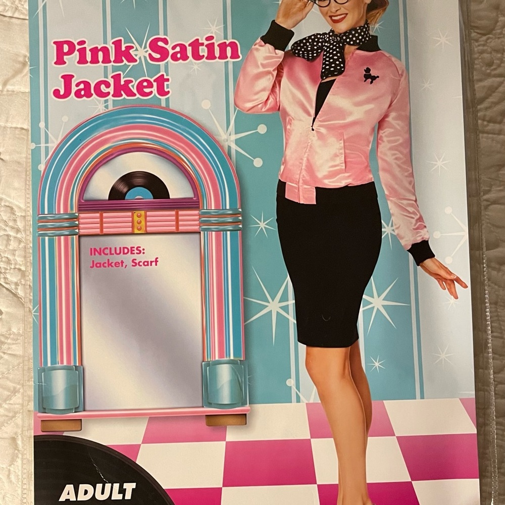 Pink poodle skirt & satin jacket